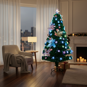 For UL Certified 180cm/5FT Premium Modern Luxe Christmas <b>Tree</b> High Quality Pre-Lit with 4PCS Accessories Hinged - Product Image 3