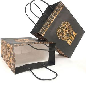 Bolsa de Papel Kraft Personalizada para Regalos, con Asa, Impresión CMYK, Material Reciclado, Logotipo Personalizado, para Té, Cerveza, Whisky, Refrescos, Comida para Llevar - Product Image 5