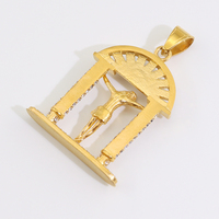 Haute qualité en acier inoxydable plaqué or 18 carats chrétien croyant pendentif collier bijoux jésus religieux pendentif collier
