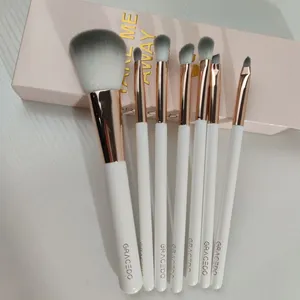 Gracedo 7PCS white gold makeup brush set foundation professional eye vegan face luxury comfortable soft makeup brush