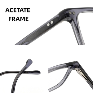 Vente en gros de lunettes de soleil de luxe haut de gamme bloquant la lumière bleue, lunettes de soleil en acétate pour hommes, verres polarisés TAC, OEM personnalisé, unisexe - Product Image 4