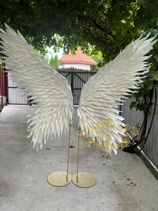 Décoration murale de mariage, toile de fond, ailes de cosplay, <span class=keywords><strong>ange</strong></span>, diable, fée, fleurs roses, décoration murale, ailes en plumes pour performance - Product Image 6