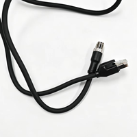 Kabel Jaringan Tahan Air M12 8Pin ke RJ45 untuk Kamera Visi Mesin Industri