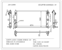 JD 22909 nouveaux radiateurs de voiture pour Lexus UX26OH hybride 2019 16400-37380 radiateur de refroidissement par eau