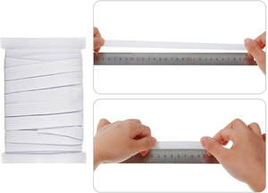 Vente en gros de bande élastique plate en polyester noir blanc de 3mm à 12mm pour accessoires de vêtement - Product Image 4