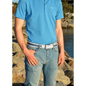 Ceinture en cuir blanc et bleu pour homme Swindon - Product Image 2