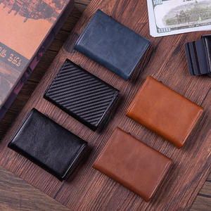 Portefeuille fin en cuir PU avec fermeture éclair, porte-monnaie pour homme, porte-cartes de crédit, blocage RFID, porte-cartes pop-up en aluminium pour affaires - Product Image 5