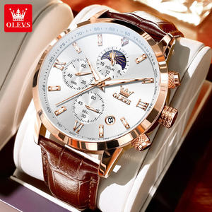 Montre à quartz multifonctionnelle de luxe pour homme, avec logo personnalisé, phase de lune et chronographe, modèle 9812 OEM populaire - Product Image 2
