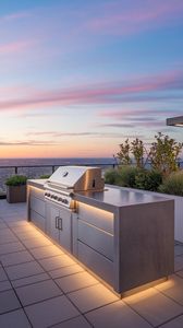 Nueva cocina de lujo personalizada de porcelana para exteriores de NICOCABINET con encimera de mármol única y <span class=keywords><strong>gourmet</strong></span> artesanal para villas - Product Image 2