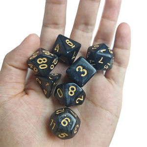 Dés acryliques à paillettes polyédriques 7 pièces ensemble vente directe d'usine haute qualité <span class=keywords><strong>Warhammer</strong></span> donjons et Dragons mdn RPG jeu dés - Product Image 6