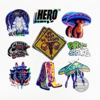Autocollants Holographiques Personnalisés Résistants aux UV pour Extérieur, en PVC Imperméable, Découpés à la Forme, avec Logo, Effet Laser Arc-en-ciel Coloré Argenté 3D