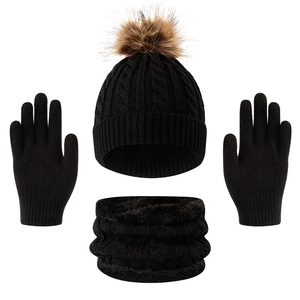 Gorro de Punto para <span class=keywords><strong>Otoño</strong></span> e Invierno, Gorro, Bufanda y Guantes para Niños, Combinación de Tres Piezas - Product Image 6
