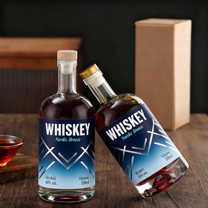 <span class=keywords><strong>Bouteille</strong></span> en verre nordique pour spiritueux (<span class=keywords><strong>rhum</strong></span>, whisky, vodka) avec bouchon, 700 ml, 750 ml, utilisable pour Baijiu, Whisky, 200 ml, 375 ml, 1 l - Product Image 2