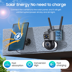 Caméra PTZ solaire à <span class=keywords><strong>batterie</strong></span> avec vision nocturne, détection de mouvement, vidéo couleur en continu, enregistrement 24h, double objectif 9MP, la plus récente - Product Image 5