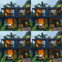 Contenedor de acero prefabricado modular personalizable de 20 pies y 40 pies Panel sándwich hecho con ventana de pared de vidrio prefabricada para el hogar