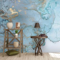 Papier peint mural 3D personnalisé en marbre doré effet fumée, texture grise de luxe pour salon, entrée, décoration intérieure