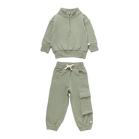 Ensemble de survêtement pour enfants en coton biologique, ensemble de jogging en molleton français pour tout-petits, survêtement et pantalon de jogging, vêtements écologiques personnalisés pour enfants