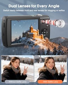 Caméra vidéo professionnelle 8K de haute qualité pour les sports d'action avec zoom numérique 16x, double écran, carte TF 256 Go - Product Image 3