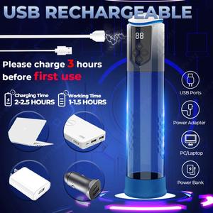 पुरुषों के लिए शक्तिशाली इलेक्ट्रिक लिंग वैक्यूम पंप पुरुषों के लिए एलसीडी डिस्प्ले वयस्क सेक्स खिलौना के साथ निर्माण और निर्माण समर्थन - Product Image 2