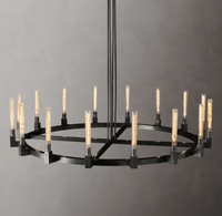 Lustre circulaire industriel avec tubes de lumière cylindriques à hauteur réglable pour lampes suspendues de salon d'hôtel ou de villa