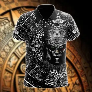All'ingrosso t-shirt Polo da uomo con maniche corte maxican Aztec Unisex Plain nuovissimo messico aquile Polo da ginnastica di lusso abbigliamento