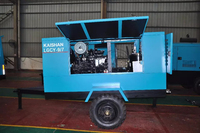 Compresseur d'air à vis Diesel Portable Kaishan LGCY-9/7 7 bar certifié CE pour la conduite de poteau de garde-corps de route