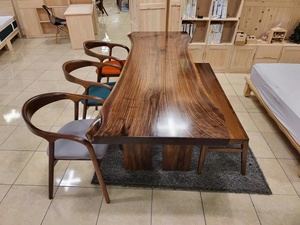 Tavolo in legno schiaffo con sedia set 2021 nuovo design in legno di <span class=keywords><strong>noce</strong></span> sudamericano - Product Image 3