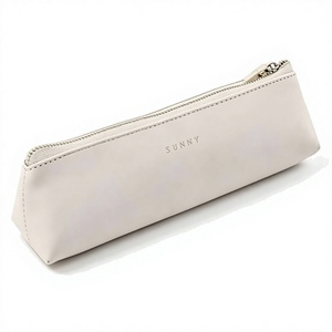 Pochette de maquillage en cuir PU, étui à crayons et fournitures scolaires avec fermeture éclair et logo SUNNY, pour l'école et le bureau - Product Image 1