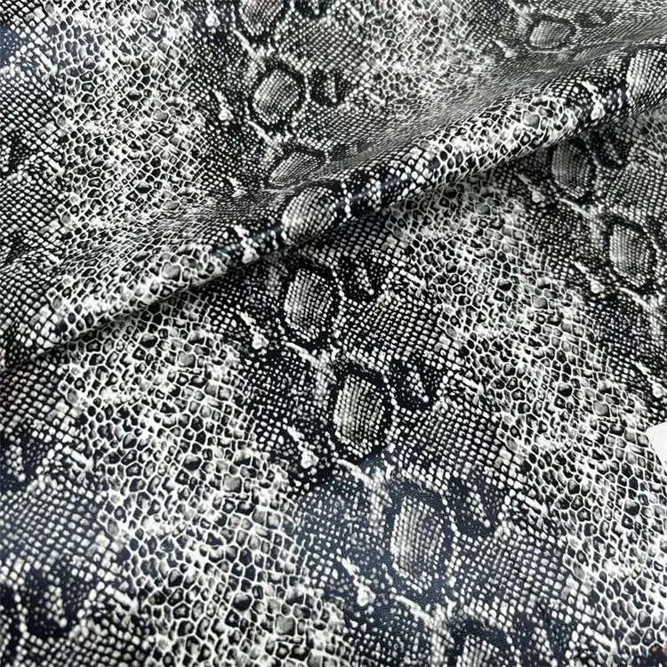 Popüler tasarımlar python polyester poliüretan deri kumaş özel pu deri tasarımcısı deri kumaş