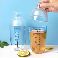 Ensemble de shaker à cocktails en plastique transparent OUYADA 700 ml, 7 pièces, avec échelle, kit de barman en résine PC transparente pour accessoires de bar à domicile