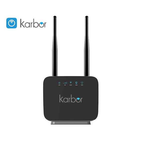 OEM Karbor OpenWrt Wifi6 Router with QoS 4G LTE Cat4 Wi-Fi Modem Wan LAN Rj45 Rj11 Sim Card Slot 300mbps Max Data Rate