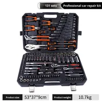 Boîte à outils de réparation automobile à double usage de 131 pièces CRV Wrench Ratchet Barrel Bit Pliers Screwdriver Hand-Power Source OEM