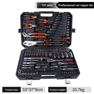 Boîte à outils de réparation automobile à double usage de 131 pièces CRV Wrench Ratchet Barrel Bit Pliers Screwdriver Hand-Power Source OEM - Product Image 6