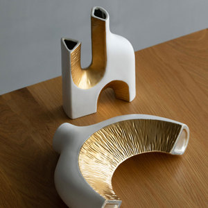 <span class=keywords><strong>Vase</strong></span> à fleurs irrégulier Redeco, <span class=keywords><strong>vase</strong></span> <span class=keywords><strong>blanc</strong></span> en céramique et porcelaine, décoration d'intérieur - Product Image 2