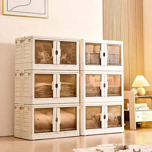 8007 Venta caliente hogar sala de estar organizadores pequeño bebé niños caja de almacenamiento plegable de plástico - Product Image 5