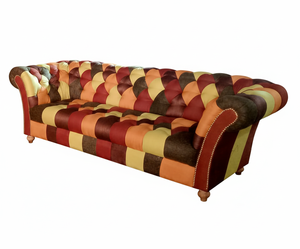 Canapé Chesterfield 3 places confortable en cuir premium, coussins moelleux, design classique, parfait pour se détendre et recevoir des invités - Product Image 4