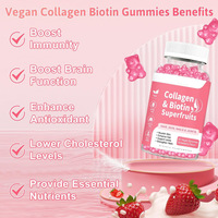 Soins de la peau aux fruits Zinc Peau Biotine Collagène Cheveux Multi Vitamines Bonbons gommeux personnalisés Multivitamines Bonbons gommes pour femmes Gommes à base de plantes