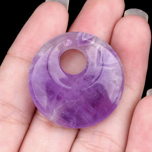 30mm batu mawar alami kuarsa mata harimau Aventurine lagoo liontin lubang besar donat lingkaran manik-manik menawan membuat perhiasan pesona - Product Image 6