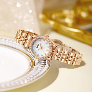 Montre à quartz pour femme, bracelet en acier, cadran étoilé de luxe léger, spécial Noël, nacre - Product Image 4