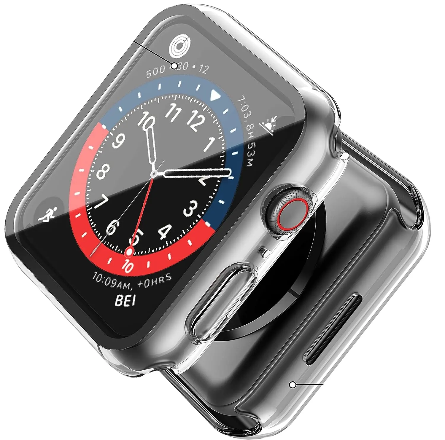Hard PC Case Built in Tempered Glass Compatible Apple Watch Thin Protective Case with Screen Protector