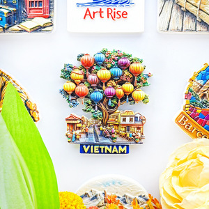 Magnete per Frigorifero in Resina 3D di Hoi An Vietnam, Lanterna su Strada Antica, Souvenir di Viaggio, Decorazione per la Casa - Product Image 3