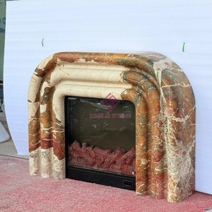 Cornice per Caminetto in Marmo Rosso di <span class=keywords><strong>Brescia</strong></span>, Elemento Architettonico in Pietra su Misura per Interni di Lusso - Product Image 4