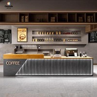 Kiosque à café extérieur moderne avec éclairage LED | Comptoir de café pop-up personnalisé pour le café et les intérieurs de café Comptoir de café