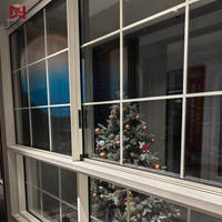 Fenêtre coulissante horizontale moderne en PVC avec rideau pare-vent pour salon, chambre et école