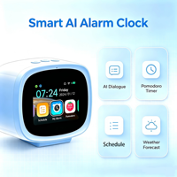 Veidoo Réveil intelligent pour la maison et la chambre - Écran tactile, prévisions météo, haut-parleur, Wi-Fi, batterie au lithium 3000 mAh, plastique, Android