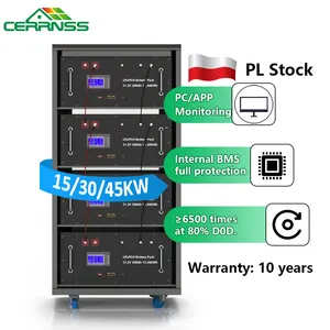 CERRNSS 10 ans de garantie Moniteur PC 6000 + Cycle 15KW Stockage d'énergie domestique 51.2V 100AH 120AH 150AH 200AH 300AH 48V Batterie LiFePO4