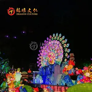 2022 Hot Sale Theme Park Christmas Decorations Chinese Lantern Festival Outdoor Waterproof Decorative Lanterns for Lighting Show