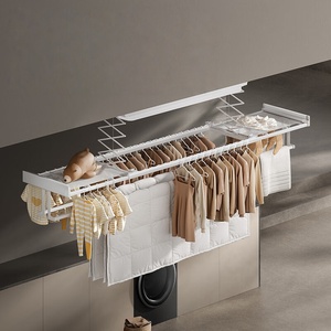 Electric <b>clothes</b> drying rack invisible balcony smart <b>clothes</b> drying pole lifting ultra-thin curved screen lighting - Product Image 2