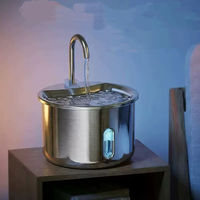 AOJI Ultra Quiet Charge Plug-in Stainless Steel 2L Automatic Pet Fountain dengan Filter Karbon Aktif