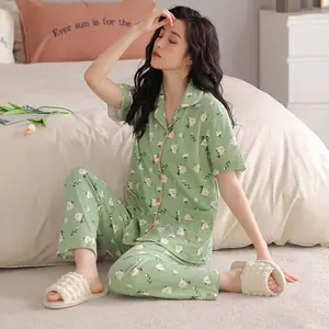 Summer Sleep Wear Lounge Piyama Lucu Pijamas Mujer Por Mayor Camisole And Short Pajama Set Girl Plus Size Pyjama Women Sleepwear